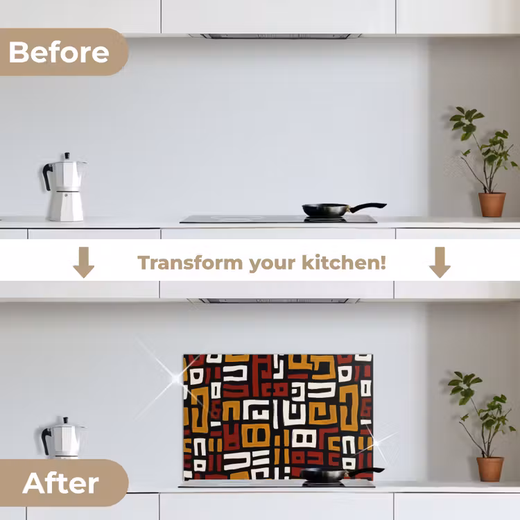 Kitchen splashback for hob - Abstract - Pattern - Red — 7