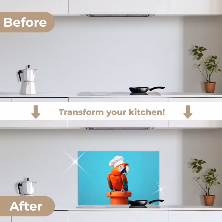 Kitchen splashback for hob - Ara - Chef's hat - Pedestal - Funny — 7
