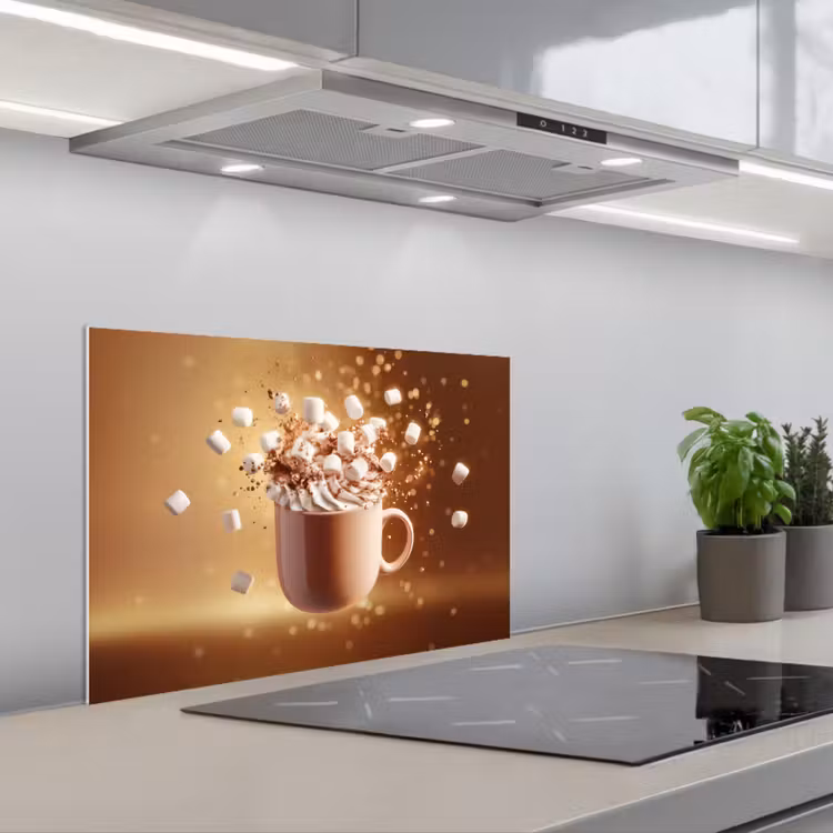 Kitchen splashback for hob - Chocolate - Drink - Hot - Brown — 1
