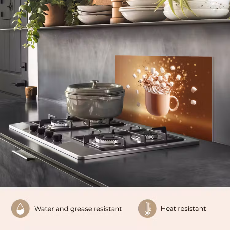 Kitchen splashback for hob - Chocolate - Drink - Hot - Brown — 2