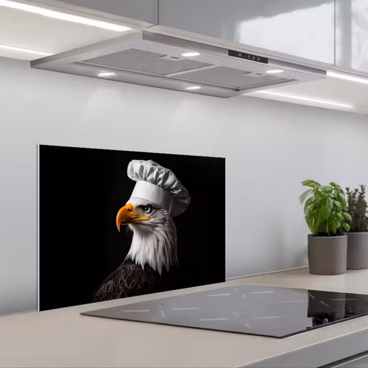 Kitchen splashback for hob - Eagle -America - Chef's hat - Bird - Tough — 1
