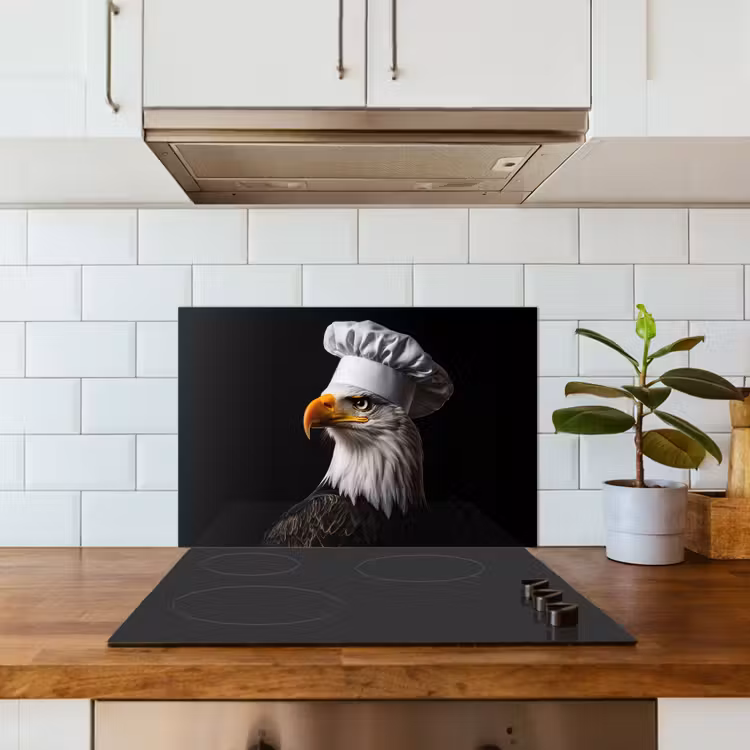 Kitchen splashback for hob - Eagle -America - Chef's hat - Bird - Tough — 3