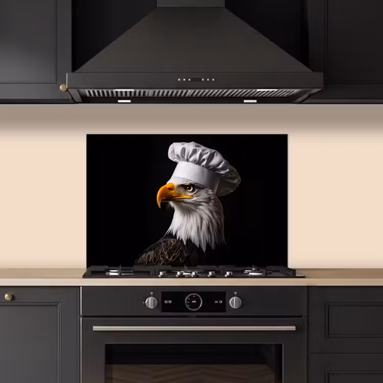 Kitchen splashback for hob - Eagle -America - Chef's hat - Bird - Tough — 5