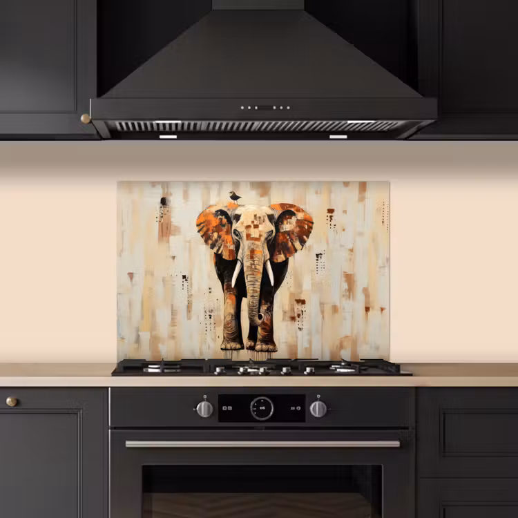 Kitchen splashback for hob - Elephant - Trunk - Mosaic - Abstract — 5