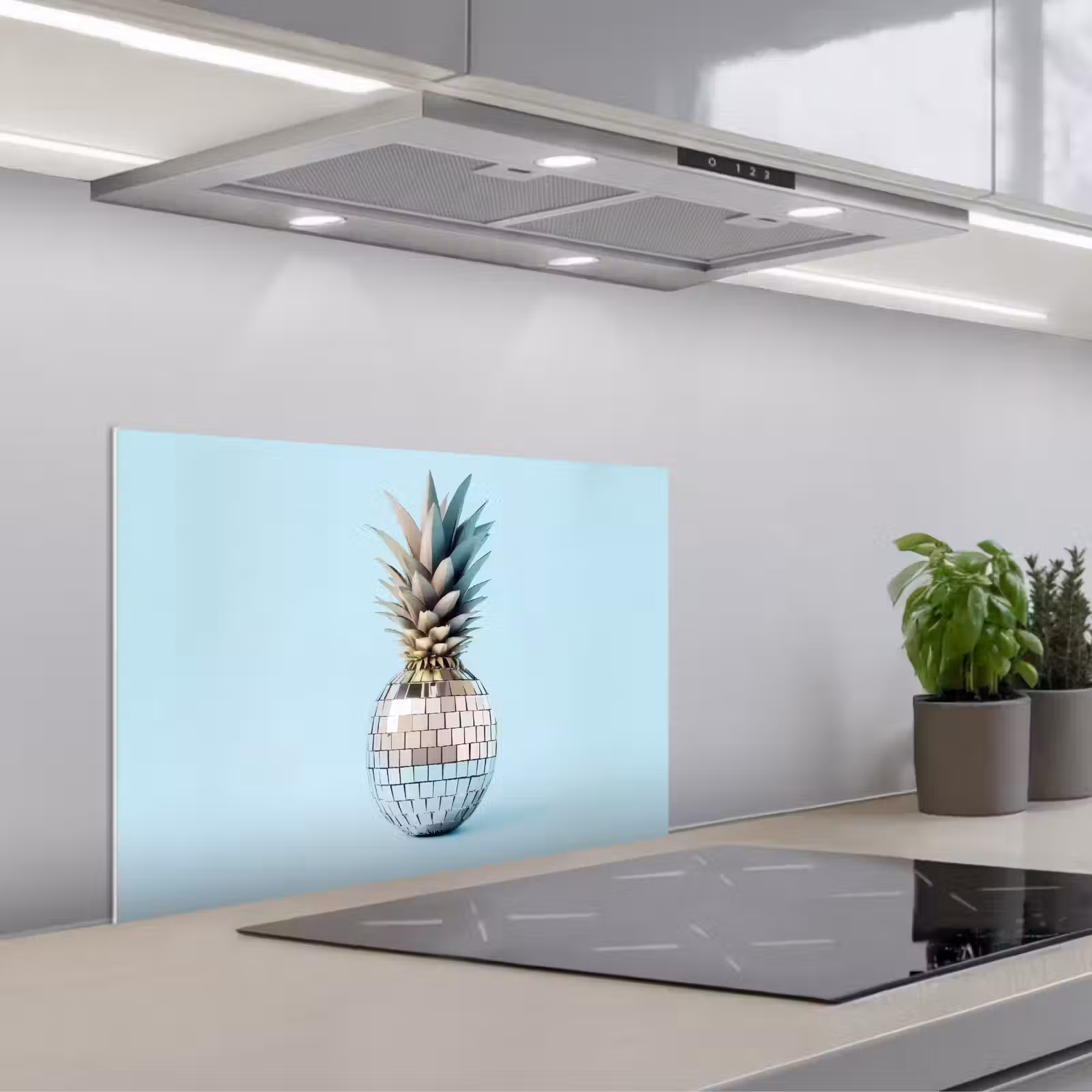 Kitchen splashback for hob - Blue - Pineapple - Disco - Discoball — 1
