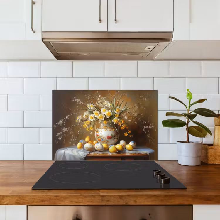 Kitchen splashback for hob - Easter eggs - Still life - Vase — 3