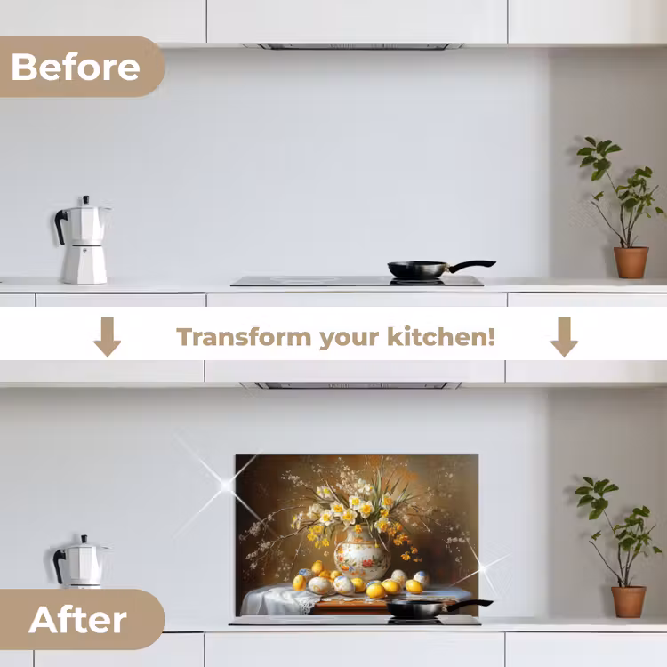 Kitchen splashback for hob - Easter eggs - Still life - Vase — 7