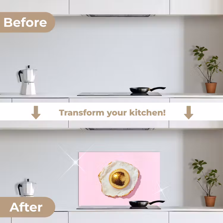 Kitchen splashback for hob - Egg - Disco - Breakfast - Glitter — 7