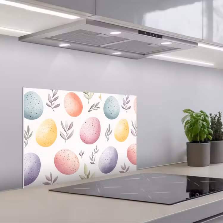 Kitchen splashback for hob - Eggs - Colorful - Pattern — 1