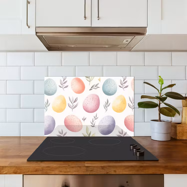 Kitchen splashback for hob - Eggs - Colorful - Pattern — 3