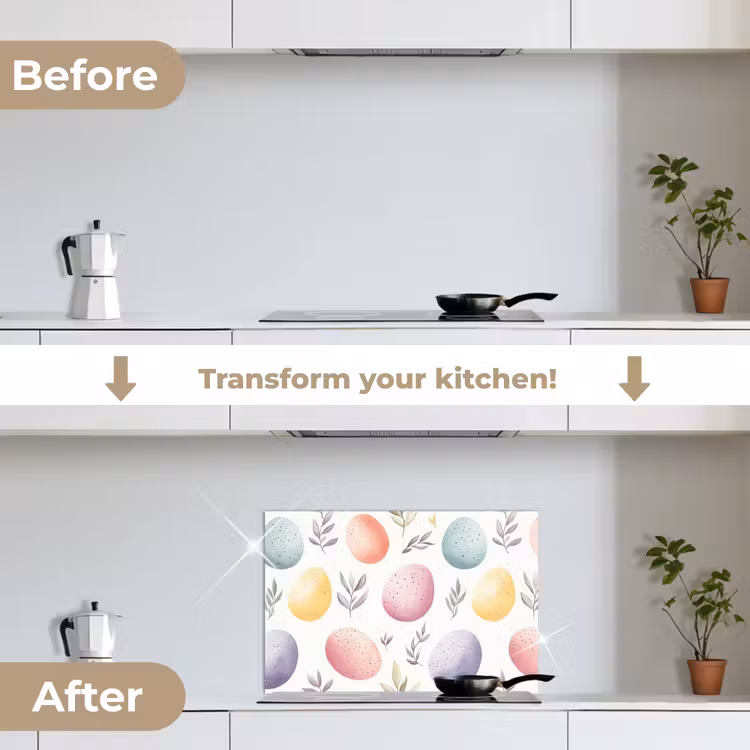 Kitchen splashback for hob - Eggs - Colorful - Pattern — 7