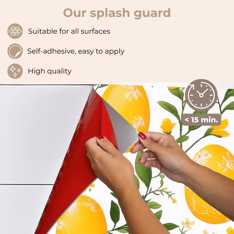 Kitchen splashback for hob - Flowers - Easter eggs - Yellow — 4