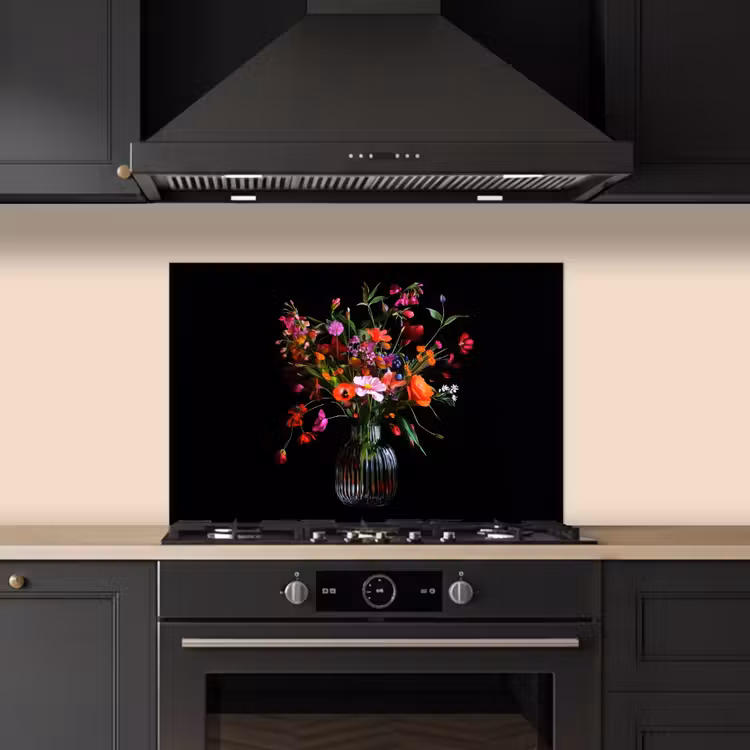 Kitchen splashback for hob - Bouquet - Field Flowers - Vase — 5