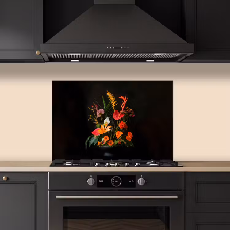 Kitchen splashback for hob - Bowl - Bouquet - Flowers — 5