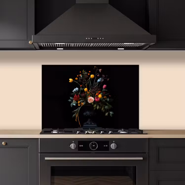 Kitchen splashback for hob - Classic - Vase - Bouquet - Flowers — 5