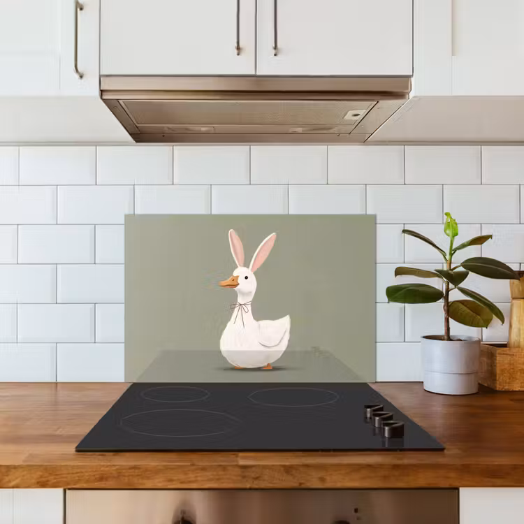 Kitchen splashback for hob - Duck - Rabbit ears - Gray — 3