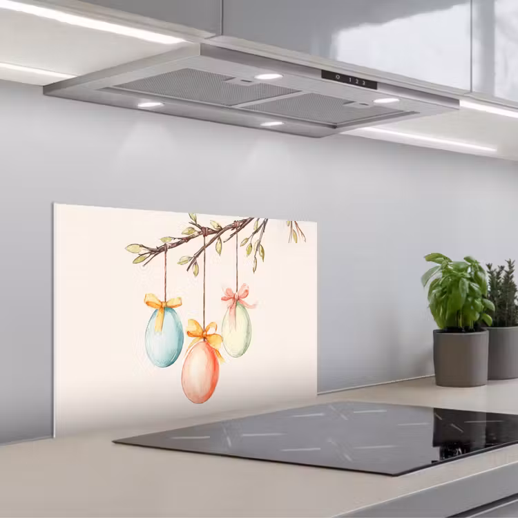 Kitchen splashback for hob - Easter cake - Bow - Eggs — 1
