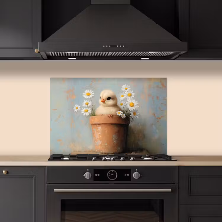 Kitchen splashback for hob - Flower pot - Chick - Flowers — 5
