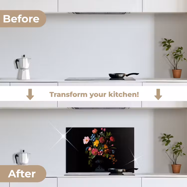 Kitchen splashback for hob - Flowers - Merry - Vase — 7