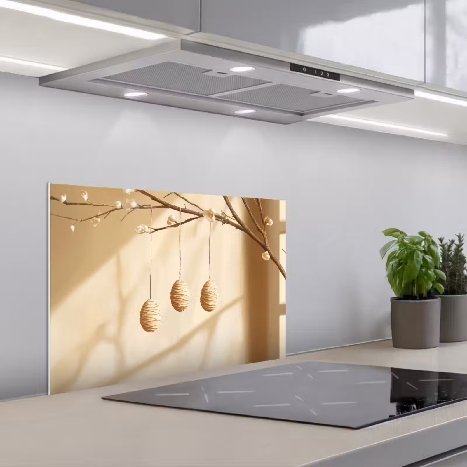 Kitchen splashback for hob - Beige - Easter Branch - Eggs — 1