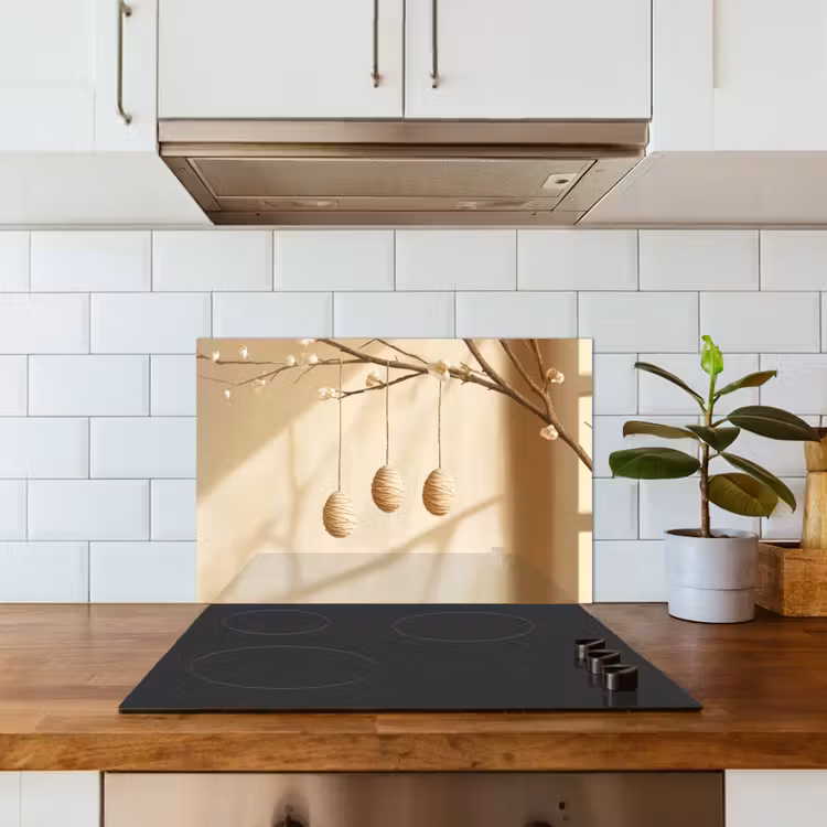 Kitchen splashback for hob - Beige - Easter Branch - Eggs — 3