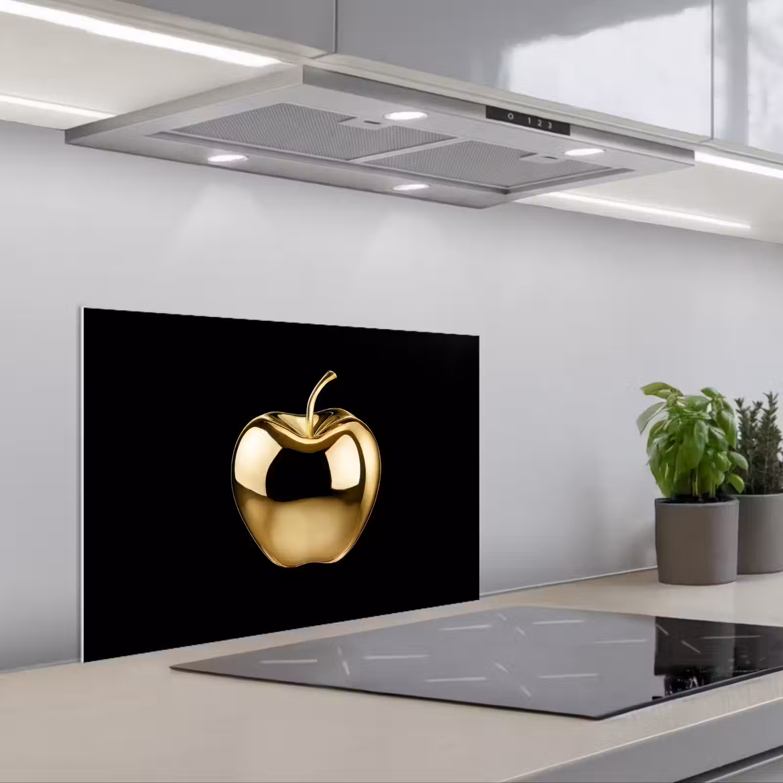 Kitchen splashback for hob - Apple - Gold - Chrome - Black — 1