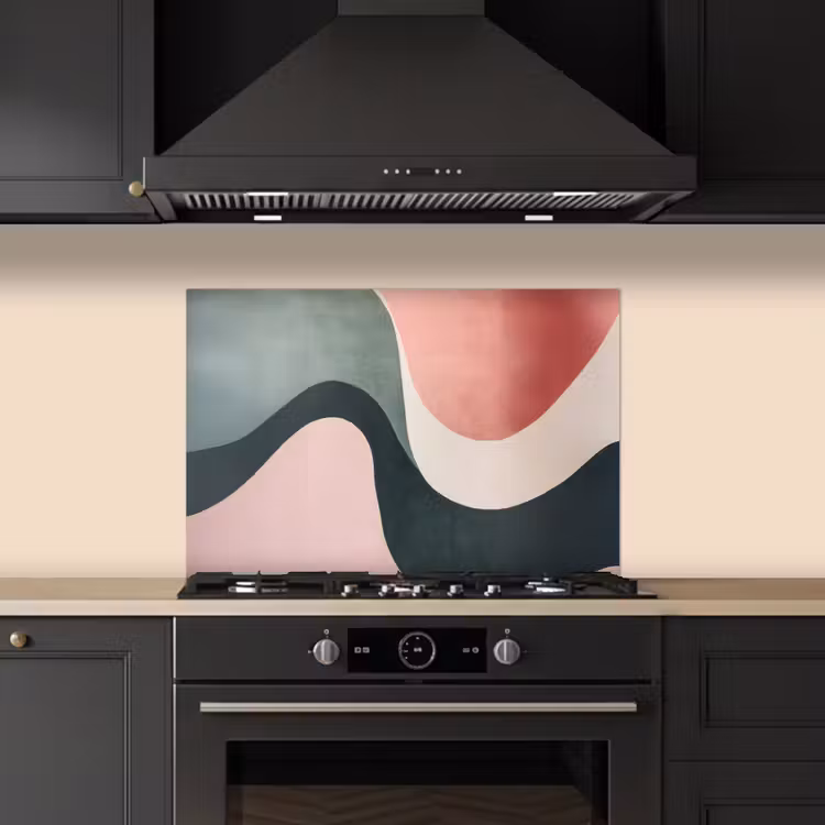 Kitchen splashback for hob - Abstract - Waves - Ornate - Pink — 5