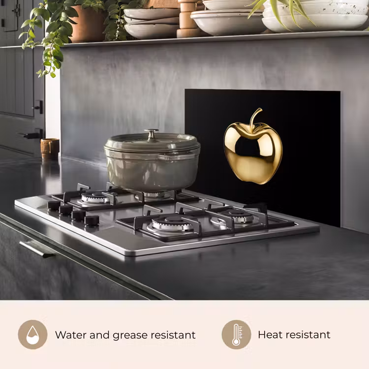 Kitchen splashback for hob - Apple - Gold - Chrome - Black — 2