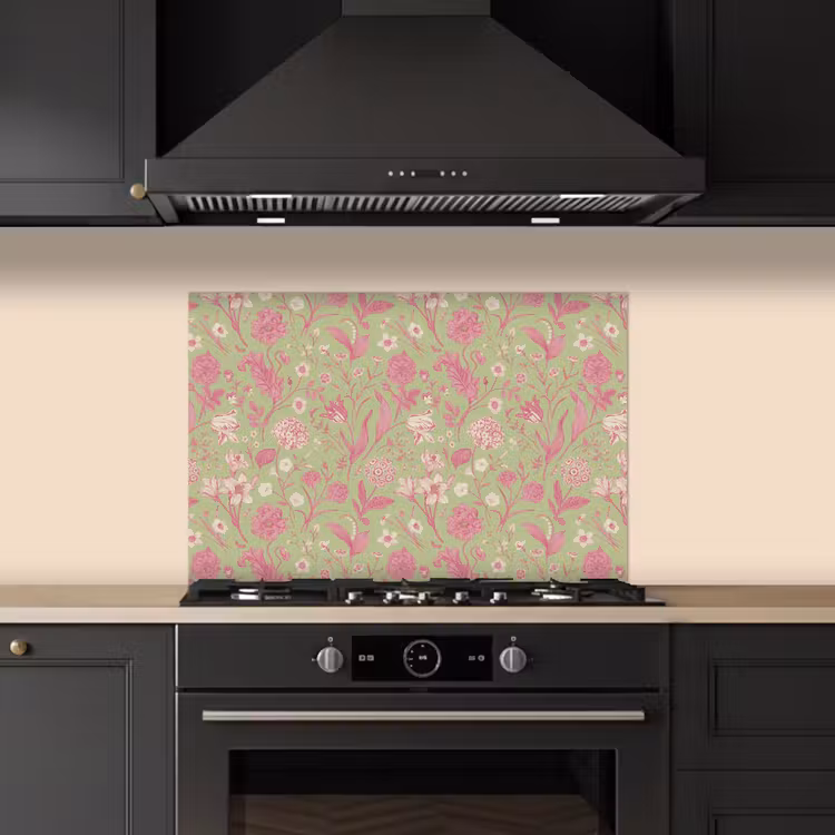 Kitchen splashback for hob - Classic - Pink - Mint — 5