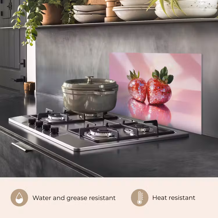 Kitchen splashback for hob - Disco - Fruit - Glitter - Strawberry — 2