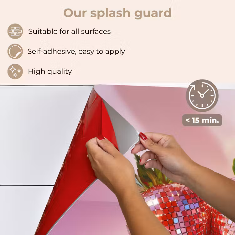 Kitchen splashback for hob - Disco - Fruit - Glitter - Strawberry — 4