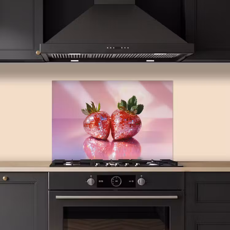 Kitchen splashback for hob - Disco - Fruit - Glitter - Strawberry — 5