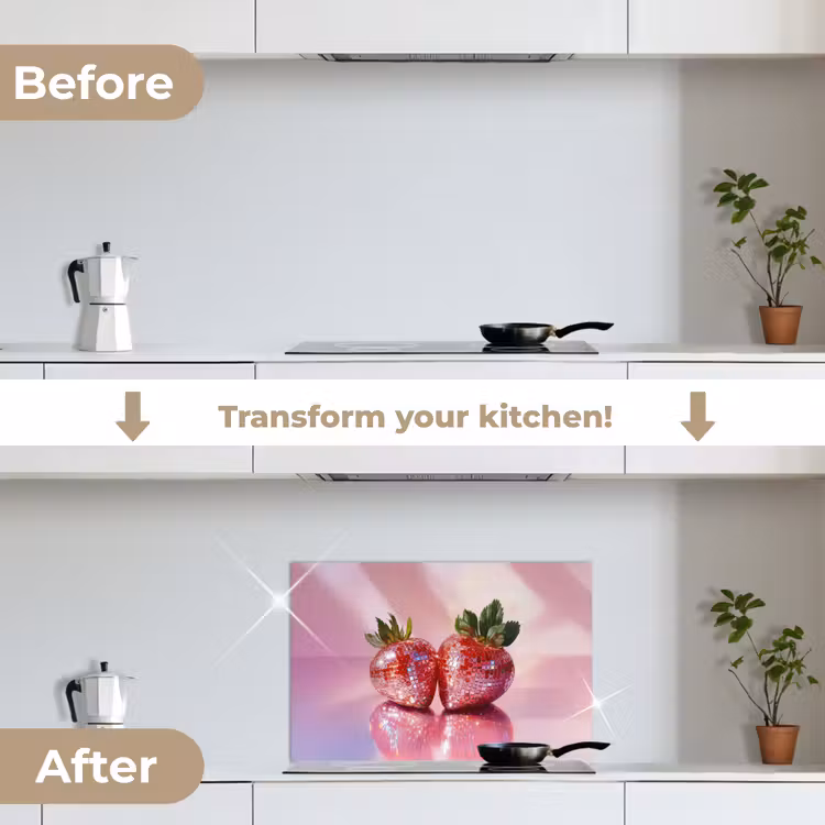 Kitchen splashback for hob - Disco - Fruit - Glitter - Strawberry — 7