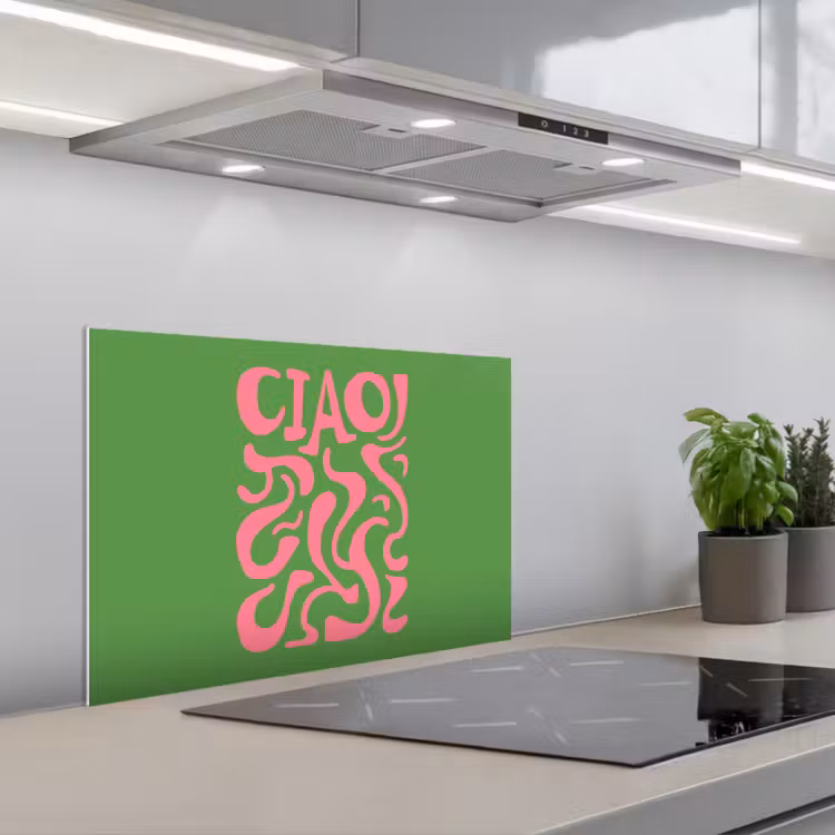 Kitchen splashback for hob - Abstract - Pink - Ciao - Shapes — 1