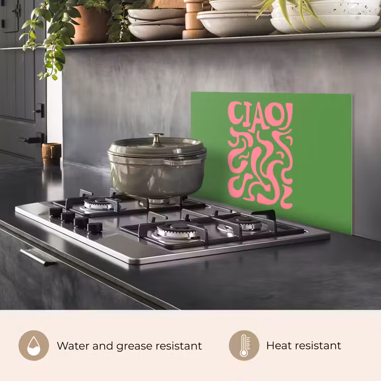 Kitchen splashback for hob - Abstract - Pink - Ciao - Shapes — 2