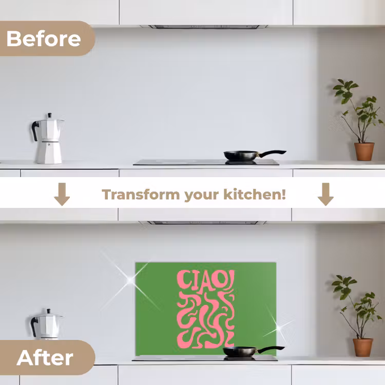 Kitchen splashback for hob - Abstract - Pink - Ciao - Shapes — 7