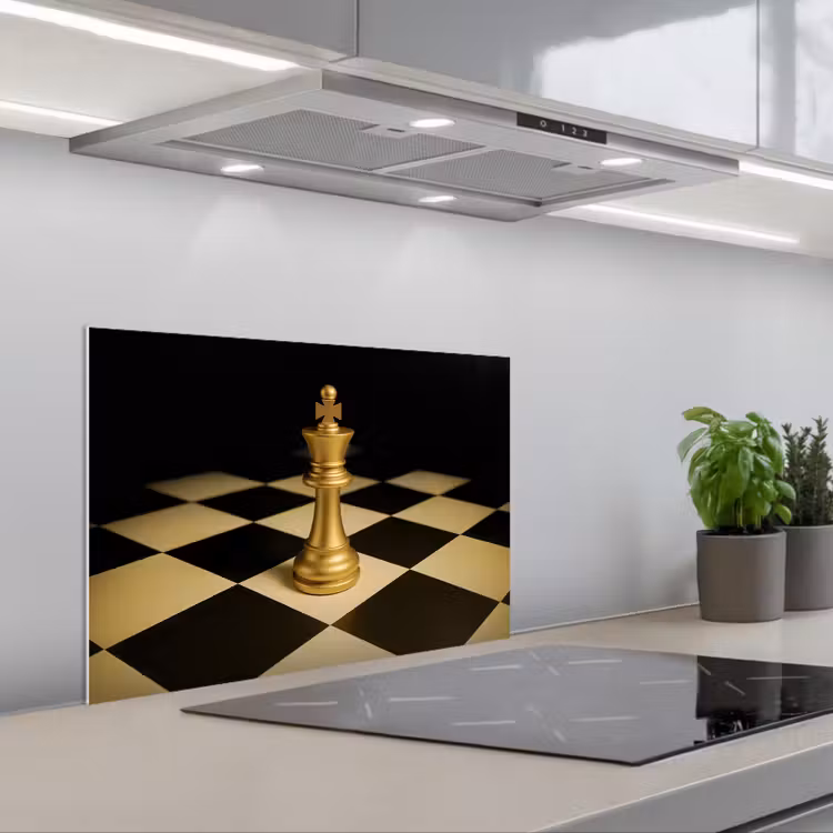 Kitchen splashback for hob - Chess piece - King - Chessboard - Blocked — 1