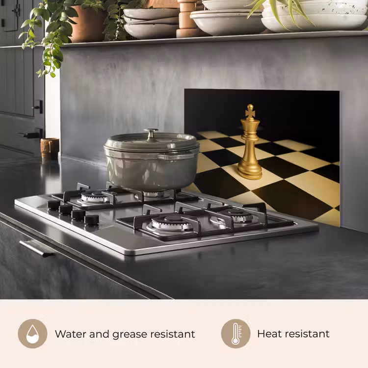 Kitchen splashback for hob - Chess piece - King - Chessboard - Blocked — 2