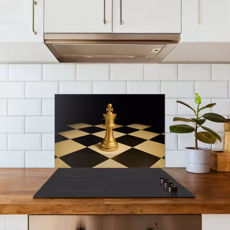 Kitchen splashback for hob - Chess piece - King - Chessboard - Blocked — 3