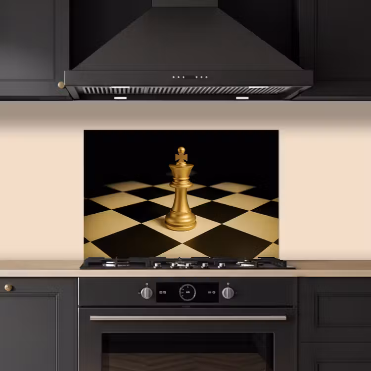 Kitchen splashback for hob - Chess piece - King - Chessboard - Blocked — 5