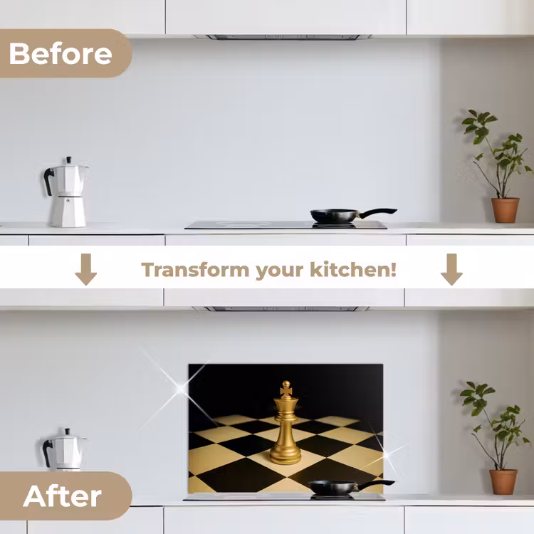 Kitchen splashback for hob - Chess piece - King - Chessboard - Blocked — 7