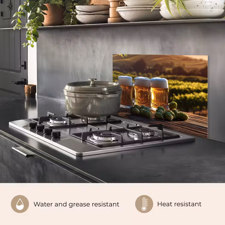 Kitchen splashback for hob - Beer - Hops - Landscape — 2