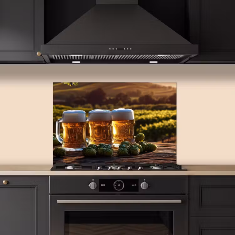 Kitchen splashback for hob - Beer - Hops - Landscape — 5