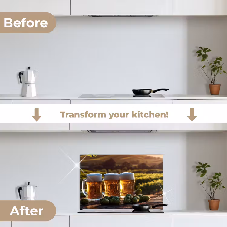 Kitchen splashback for hob - Beer - Hops - Landscape — 7