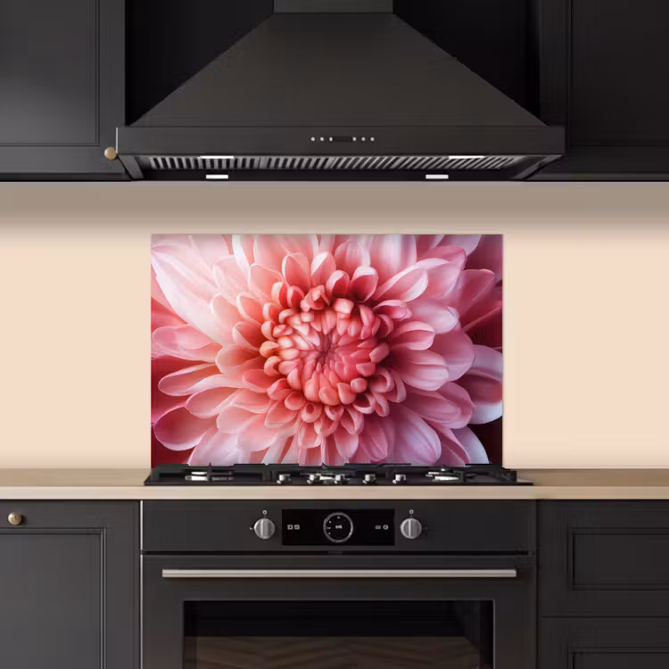 Kitchen splashback for hob - Dahlia - Flower - Close up - Pink — 5