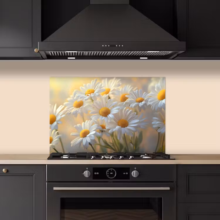 Kitchen splashback for hob - Daisies - White - Sunlight — 5