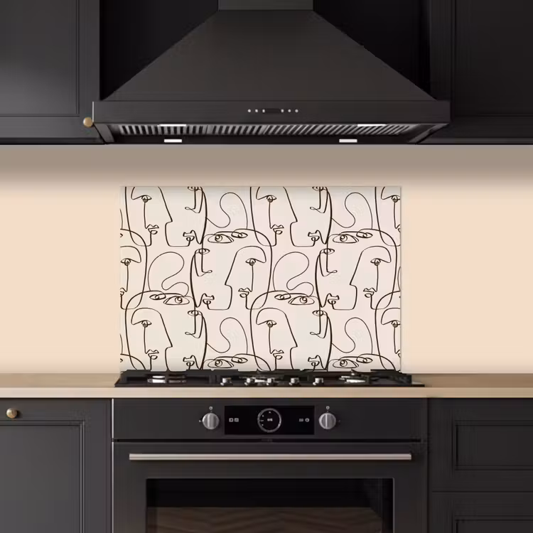 Kitchen splashback for hob - Beige - Face - Lines - Brown — 5
