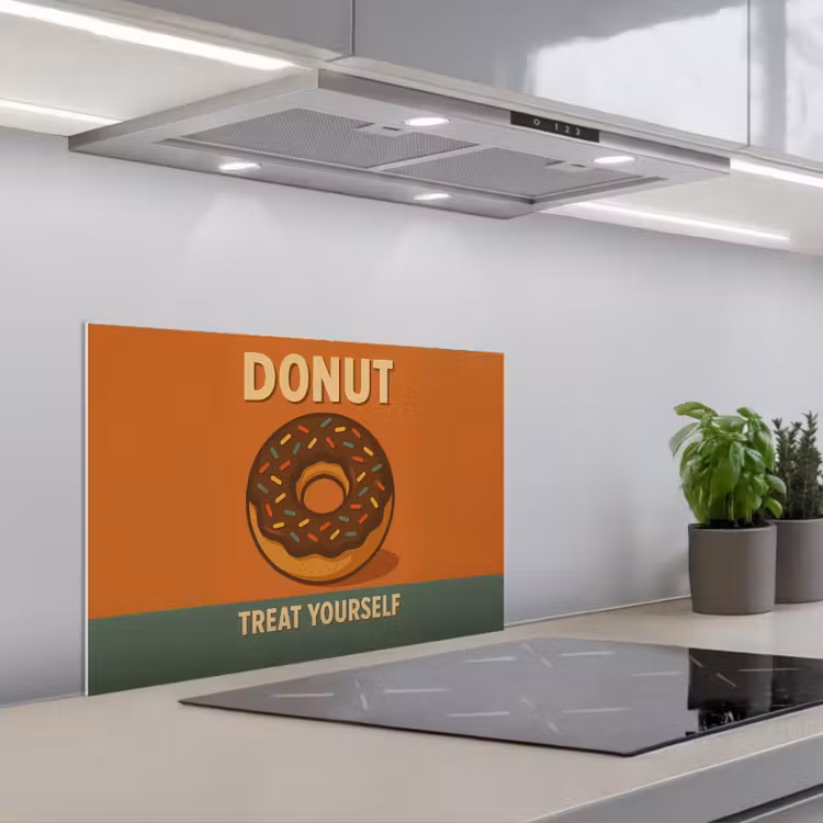 Kitchen splashback for hob - Donut - Speckles - Colorful - Quote — 1