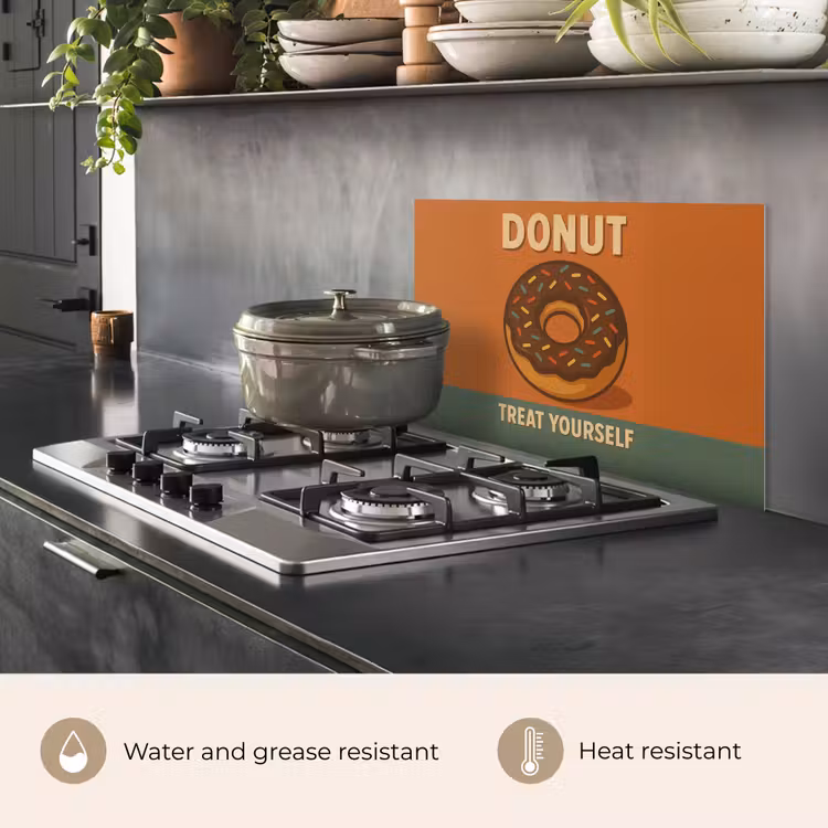 Kitchen splashback for hob - Donut - Speckles - Colorful - Quote — 2