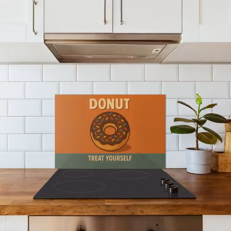 Kitchen splashback for hob - Donut - Speckles - Colorful - Quote — 3